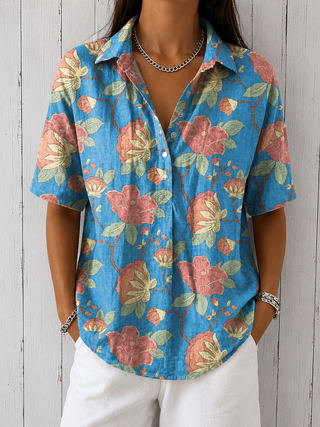 Solenne - Elegant Blouse With Floral Print
