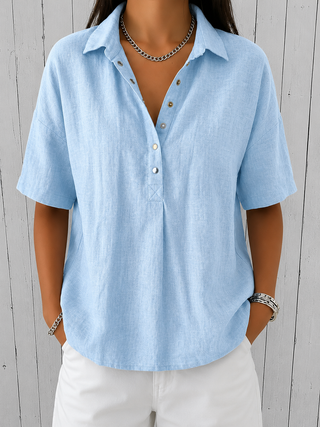 Henrietta - Blouse with Collar and Button