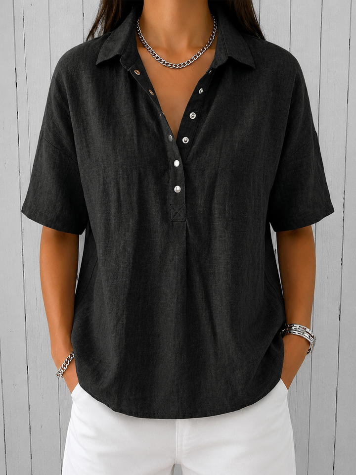 Henrietta - Blouse with Collar and Button