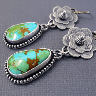 AZALEA - Turquoise Floral Drop Earrings