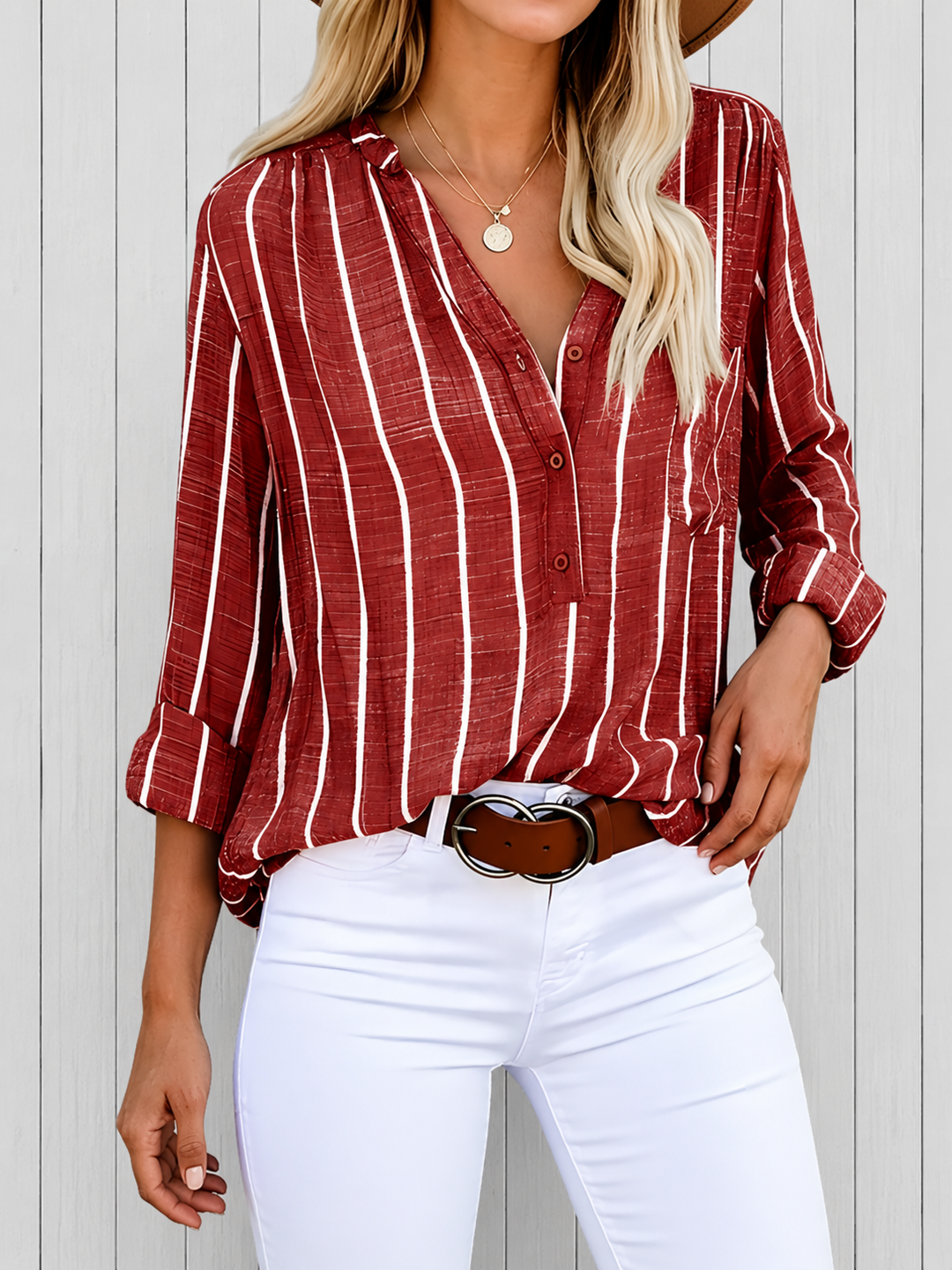 Georgette - Stylish Striped Blouse