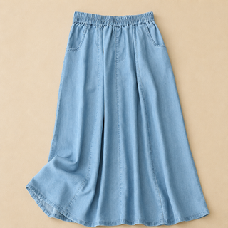 ODETTE Relaxed Denim Skirt Light Blue