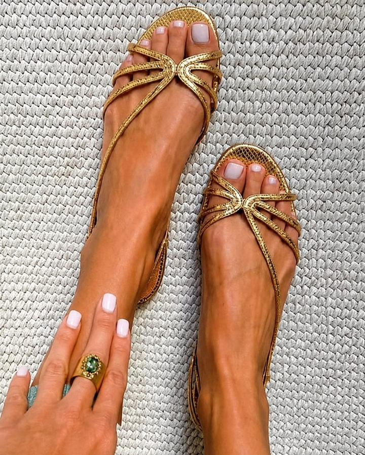 ARMANDINE™ - Golden Sandals Summer Elegance