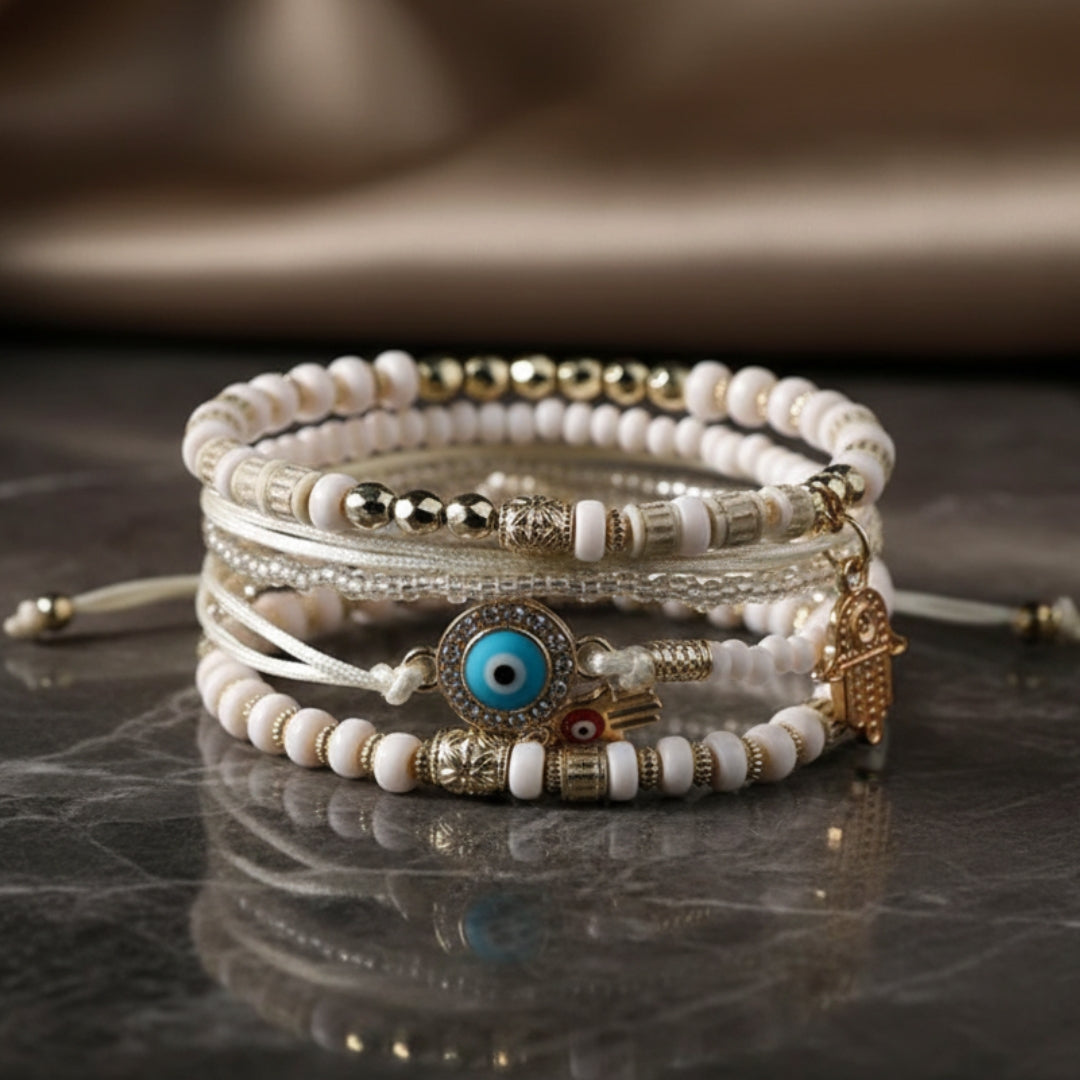 VALENTINE - Gold Hamsa Bracelet Bundle