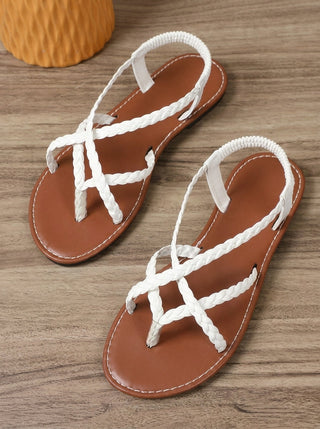 VIOLETTE™ - Woven Metallic Strap Sandals