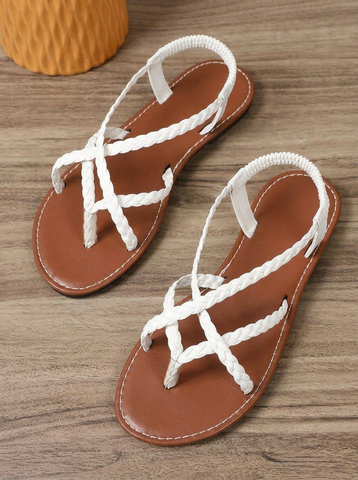 VIOLETTE™ - Woven Metallic Strap Sandals