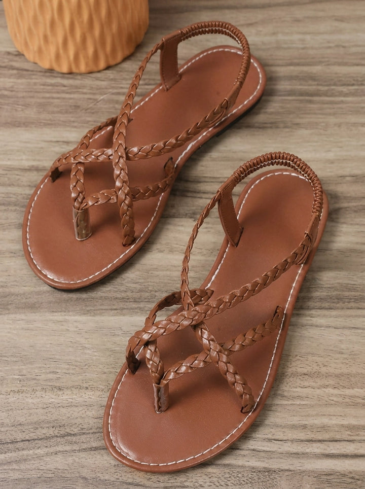 VIOLETTE™ - Woven Metallic Strap Sandals
