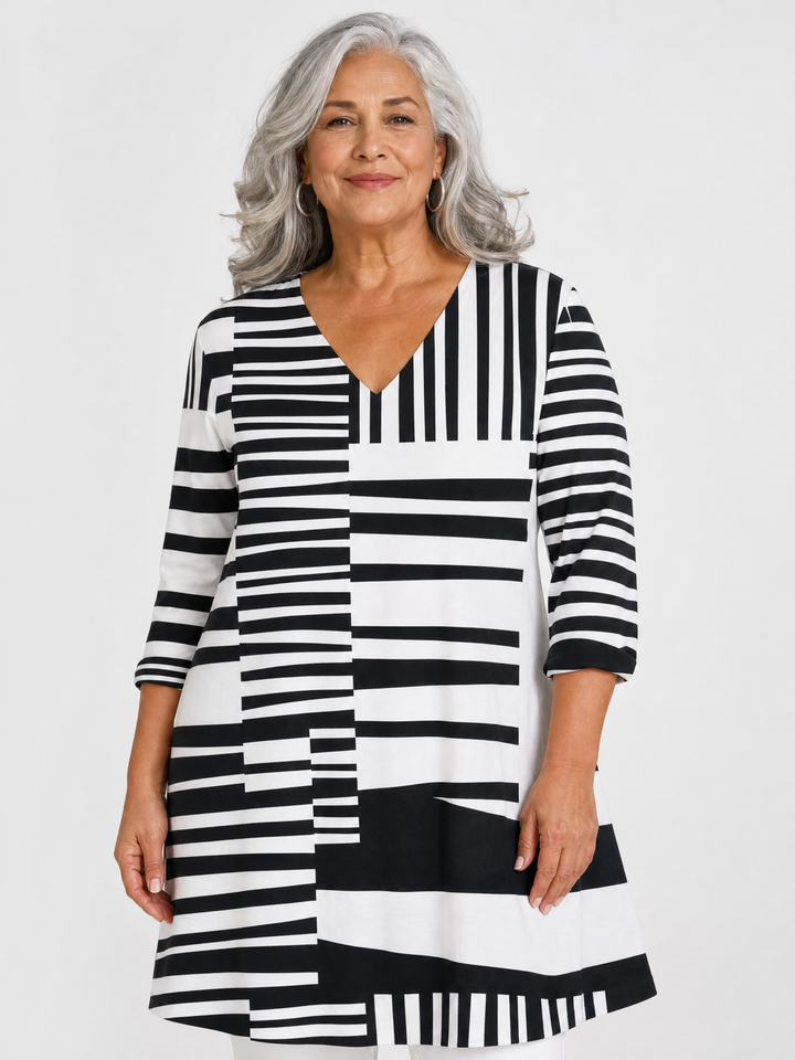 SOLINE™ - Long V-Neck Blouse