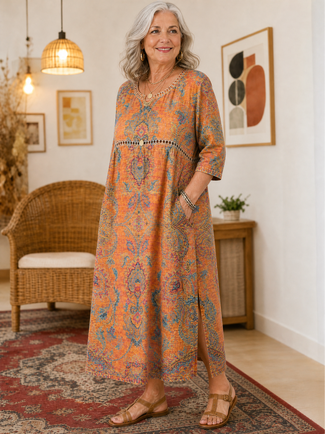 MARISOL printed flowy summer dress