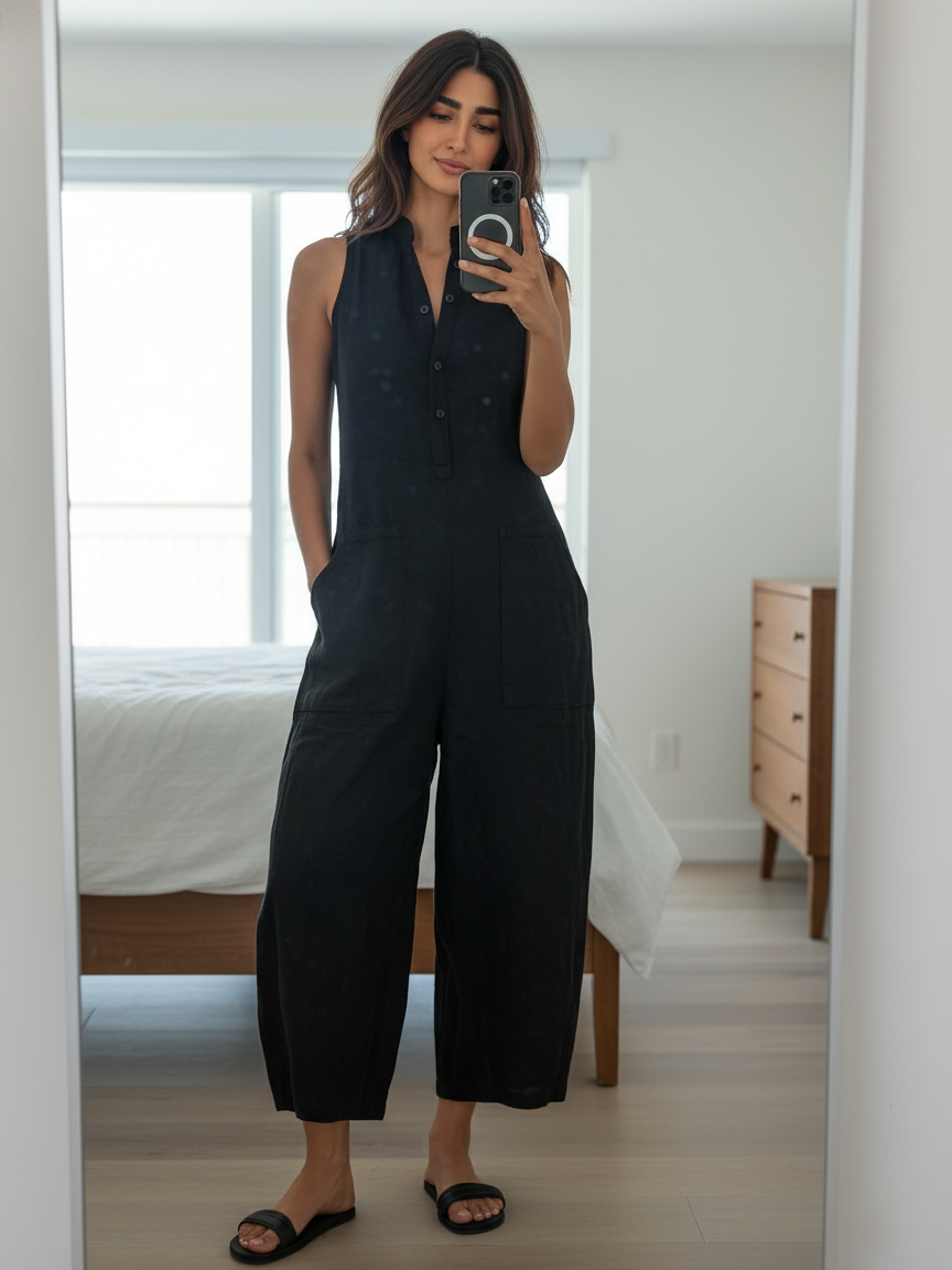 FEDERICA™ - Minimalist Linen Jumpsuit