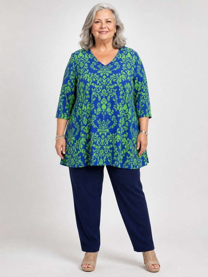 ISOLINA™ - Long V-Neck Blouse