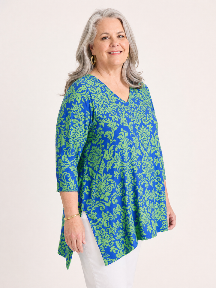 ISOLINA™ - Long V-Neck Blouse
