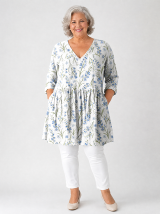 FRANCA™ - Long V-Neck Blouse
