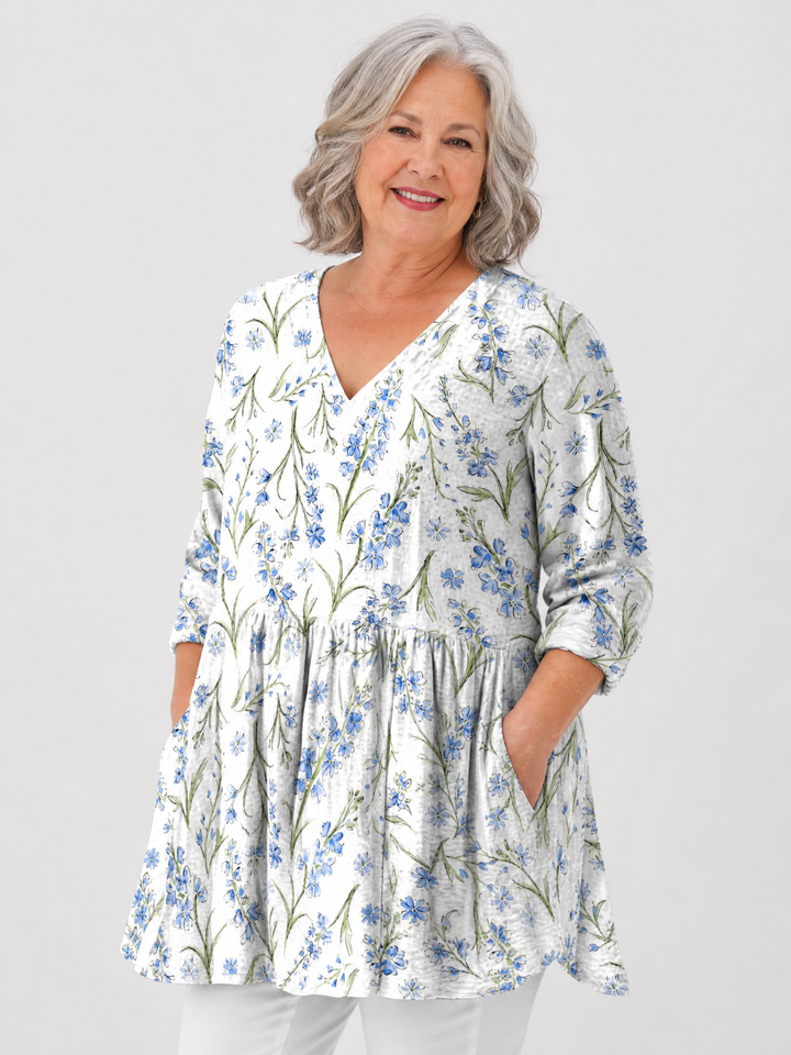 FRANCA™ - Long V-Neck Blouse