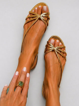 ROSALIE™ - Delicate Golden Strap Sandals