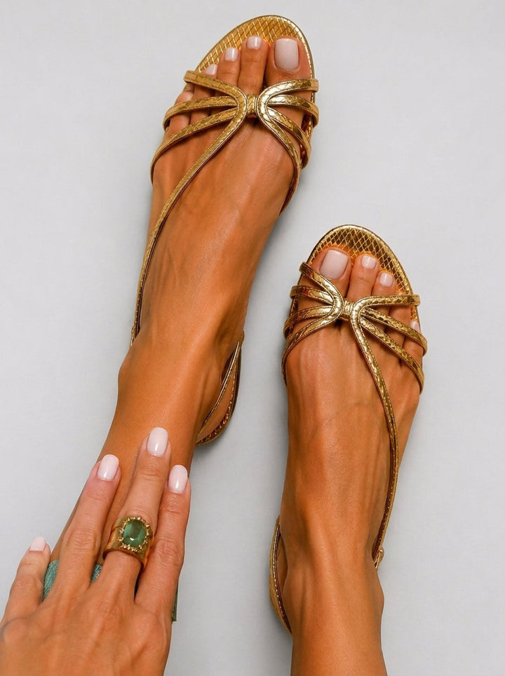 ROSALIE™ - Delicate Golden Strap Sandals