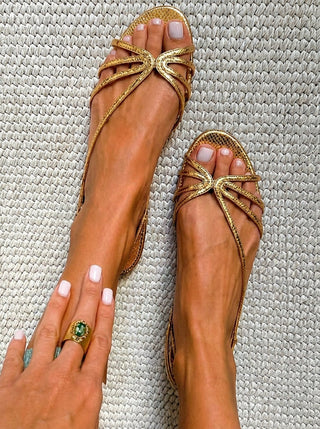 ROSALIE™ - Delicate Golden Strap Sandals