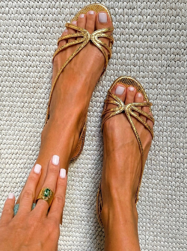 ROSALIE™ - Delicate Golden Strap Sandals
