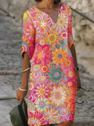 Vesper™ - Vibrant Floral Midi Dress