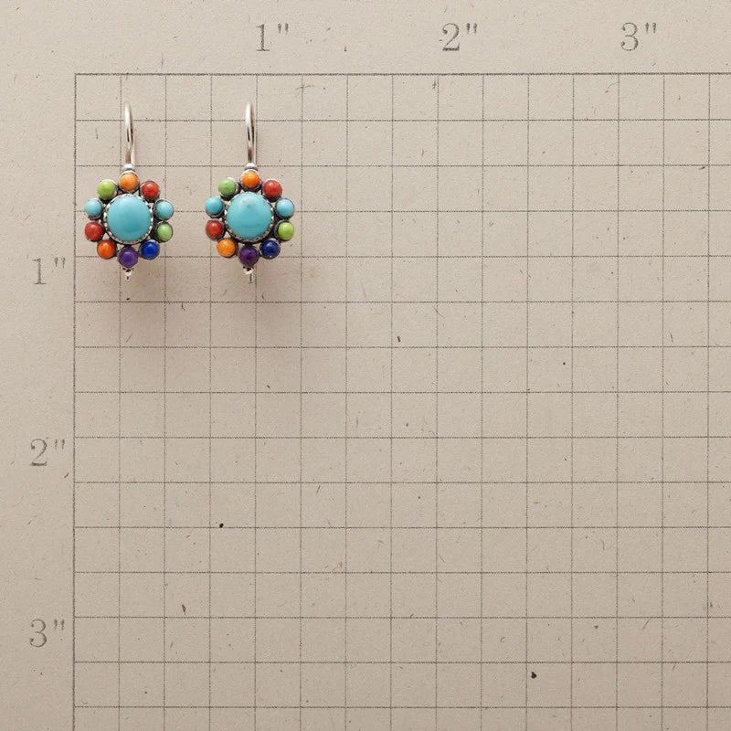 VIVIENNE - Multi-Colour Turquoise Hoops