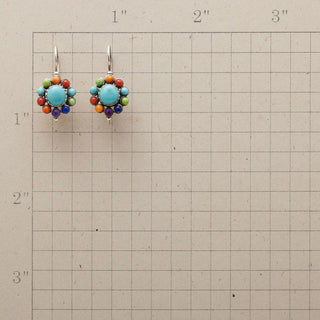 VIVIENNE - Multi-Colour Turquoise Hoops