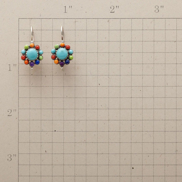 VIVIENNE - Multi-Colour Turquoise Hoops