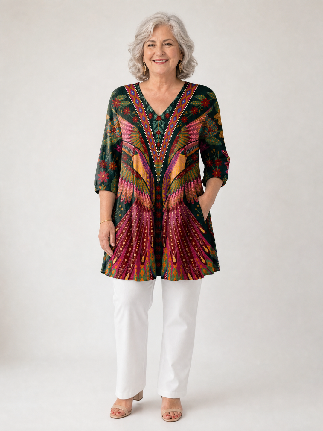 DOROTEA™ - Long V-Neck Blouse