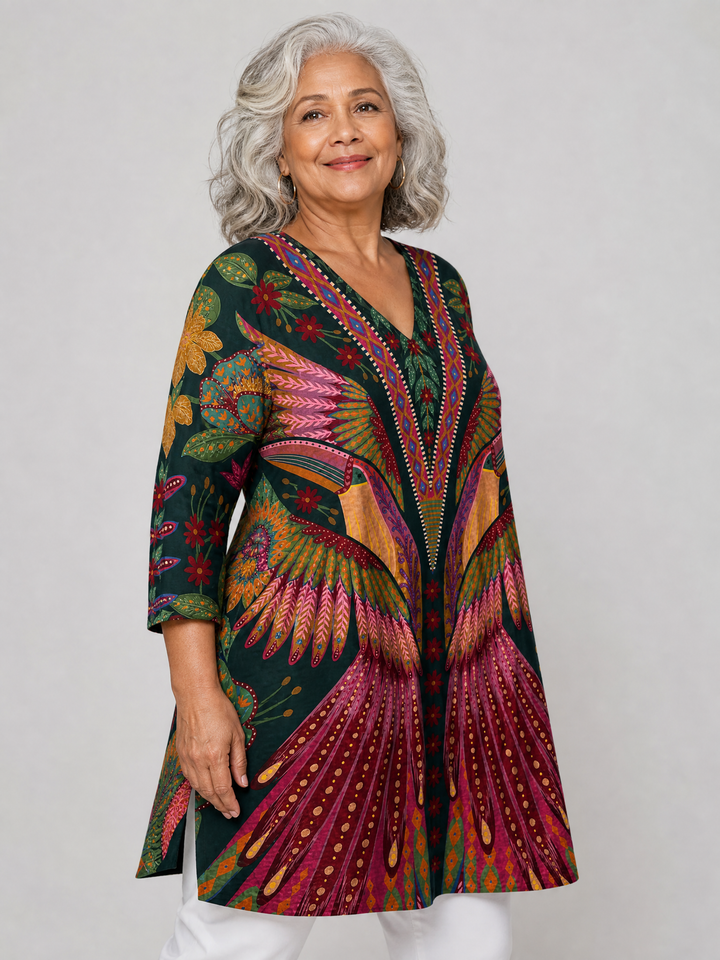 DOROTEA™ - Long V-Neck Blouse
