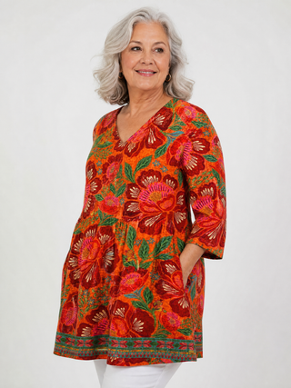 IOLANDA™ - Long V-Neck Blouse