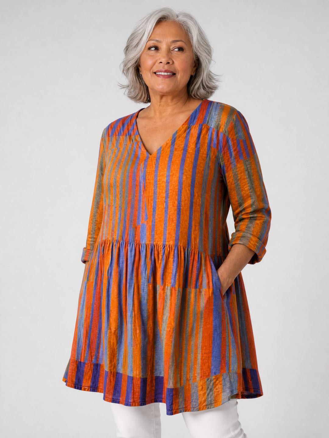 ELOISA™ - Long V-Neck Blouse