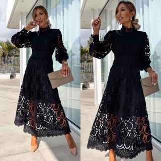 NOA™ – Delicate Lace Midi Dress