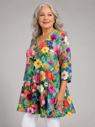 INGRID™ - Long V-Neck Blouse