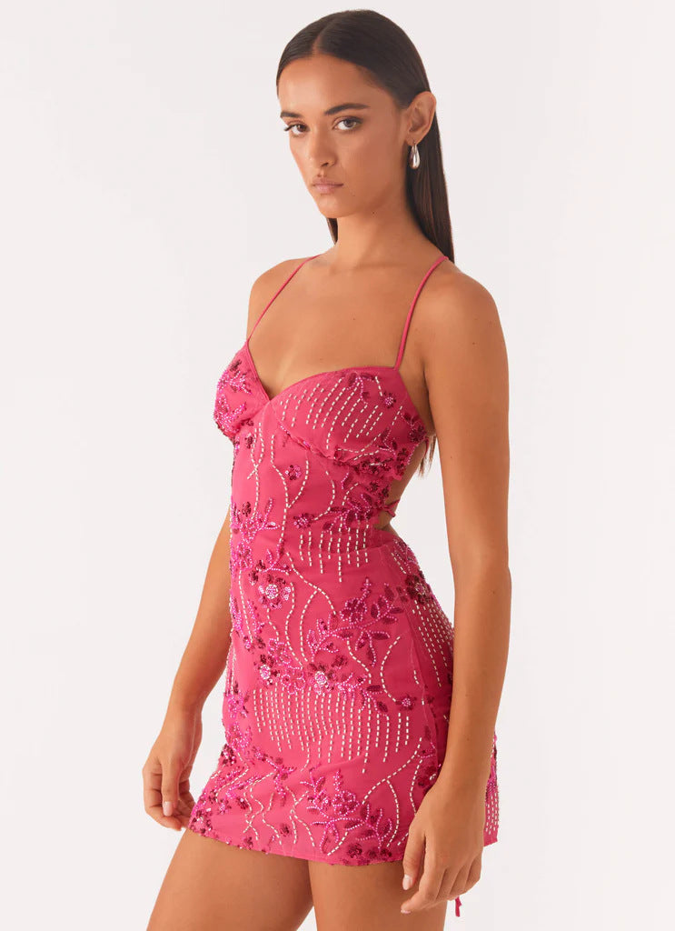 LIMA™ - Casual Sleeveless Deep V-Neck Mini Cami Dress