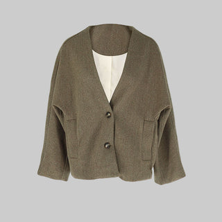LAYA™ - Chic Button Down Long Sleeve V-Neck Coat