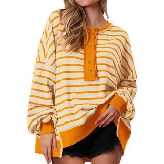 POLANA™ - Casual Oversized Striped Long Sleeve Sweatshirt