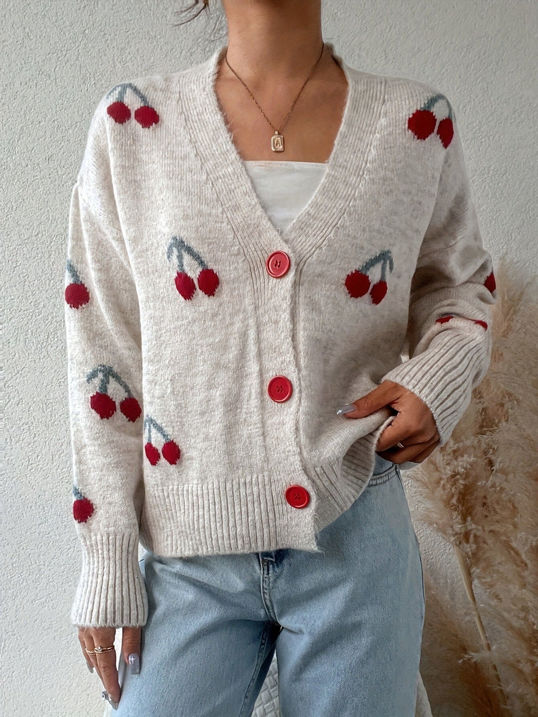 RAINA™ - Chic Button Front Long Sleeve Cardigan
