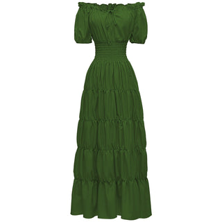 AIZA™ – Classic Corset Long Retro Maxi Dress
