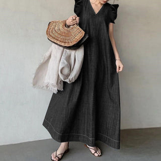 ALMA™ – Loose Fit Summer Sleeveless Ruffled Maxi Dress