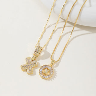 AISHA™ - Elegant 2-Pack Initial Letter Pendant Necklaces