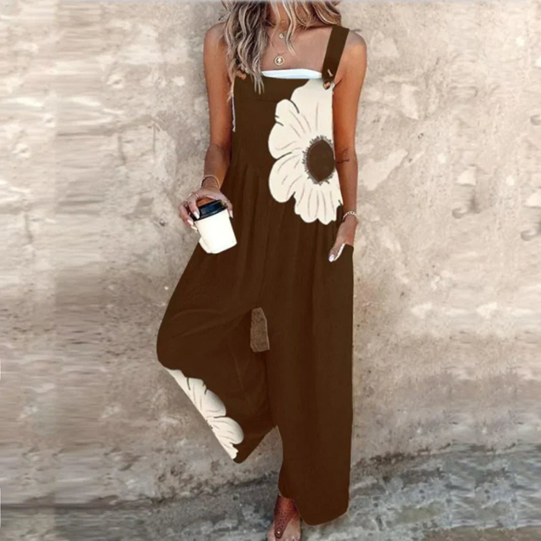 MARISOL - Printed Wide Leg Overalls