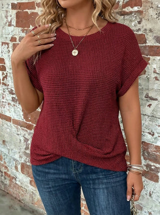 Nadya | Waffle Knit Casual Tee