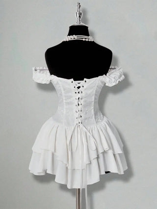 AGNES™ - Off-Shoulder Jacquard Corset Mini Dress