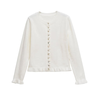 KIANA™ - Cozy Button-Up Cardigan with Lettuce Trim for Cold Weather