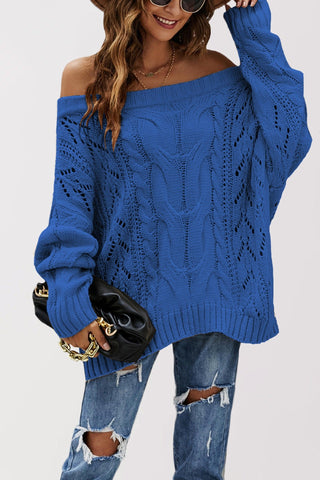LENNY™ - Chic Off Shoulder Long Sleeve Sweater