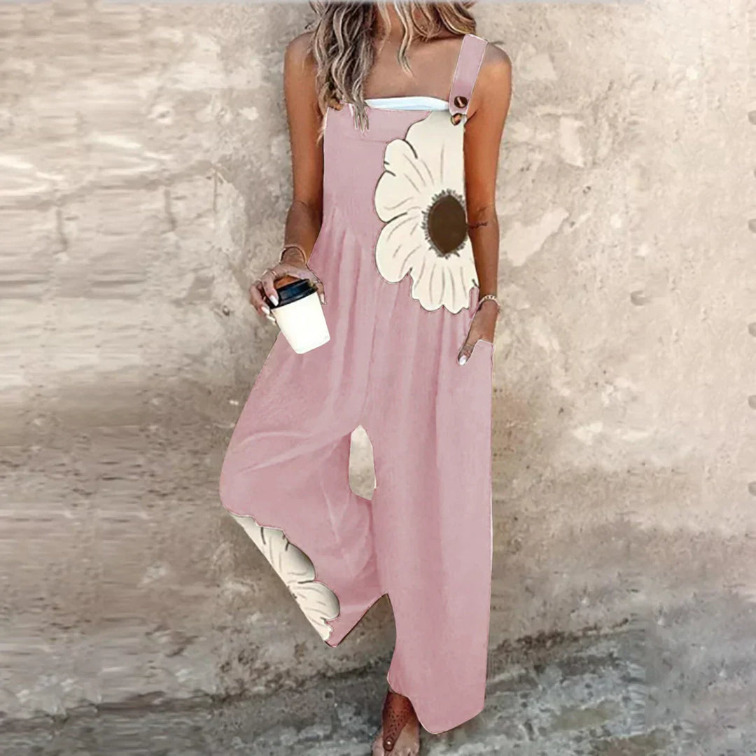 MARISOL - Printed Wide Leg Overalls