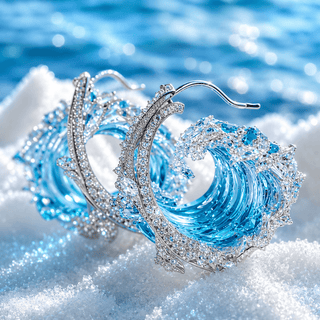 CORDELIA - Silver Wave Drop Earrings