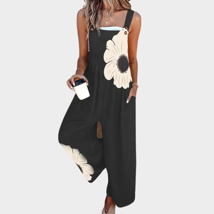 MARISOL - Printed Wide Leg Overalls