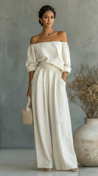 Maria | Linen-Effect Two-Piece Summer Set