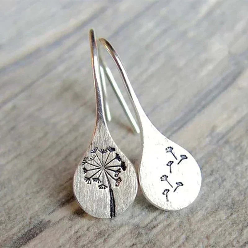 WILLA - Silver Dandelion Leaf Earrings