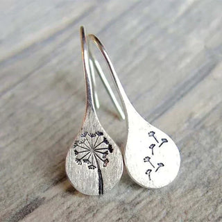 WILLA - Silver Dandelion Leaf Earrings